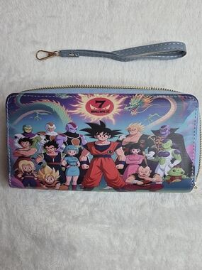 Dragon Ball Z Character Print Wristlet Wallet - Blue